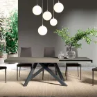 Table extensible à ouverture latérale synchronisée en mélamine - Settimmio Viadurini