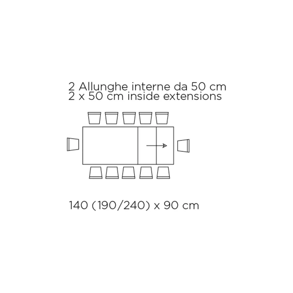 Table extensible à ouverture latérale synchronisée en mélamine - Settimmio Viadurini