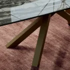 Table extensible avec base et plateau en différentes finitions fabriquées en Italie - Settimmio Viadurini