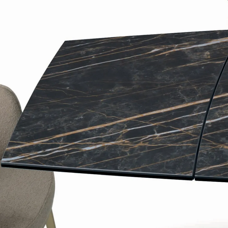 Table extensible avec base et plateau en différentes finitions fabriquées en Italie - Settimmio Viadurini