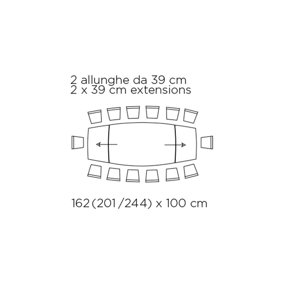 Table extensible avec base et plateau en différentes finitions fabriquées en Italie - Settimmio Viadurini