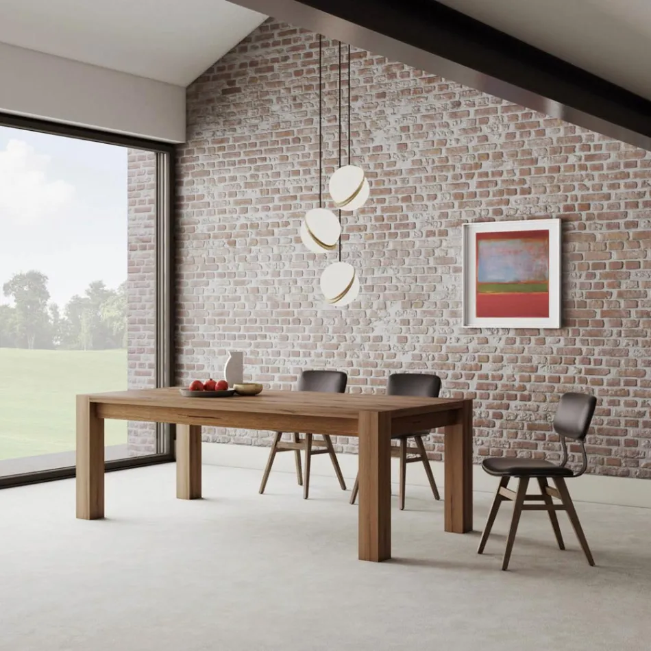 Table extensible avec pieds et plateau plaqués Made in Italy - Tash Viadurini