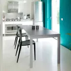 Table extensible avec pieds en hêtre, L130 / 210xP80cm, Denisio Viadurini