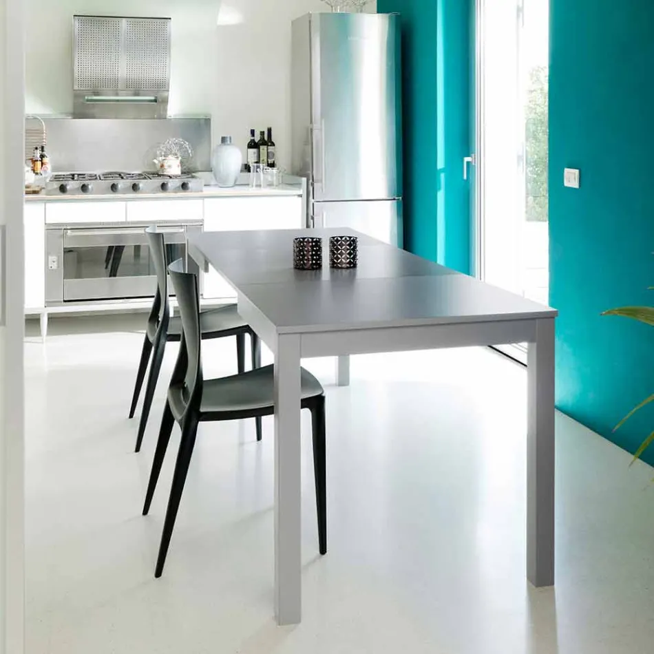 Table extensible avec pieds en hêtre, L130 / 210xP80cm, Denisio Viadurini