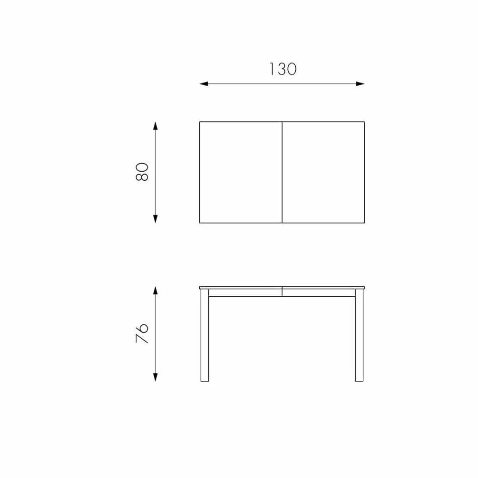 Table extensible avec pieds en hêtre, L130 / 210xP80cm, Denisio Viadurini