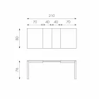 Table extensible avec pieds en hêtre, L130 / 210xP80cm, Denisio Viadurini