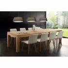 Table extensible avec pieds en bois massif et plateau en latté Indiana Viadurini