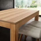 Table extensible avec pieds en bois massif et plateau en latté Indiana Viadurini