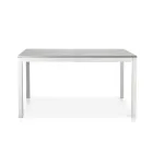 Table extensible avec pieds en métal blanc et plateau en mélamine - Shaila Viadurini