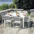 Table extensible avec pieds coulissants et plateau à lamelles en aluminium - Supernova Viadurini