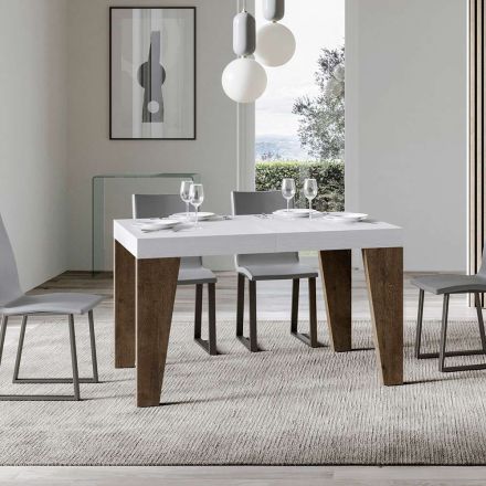 Table extensible avec plateau et base en 2 finitions différentes fabriquée en Italie - Fleur Viadurini