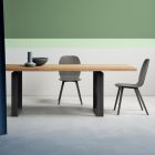 Table Extensible avec Plateau et Bord Écorcés Fabriquée en Italie - Aravis Viadurini