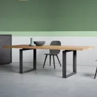 Table Extensible avec Plateau et Bord Écorcés Fabriquée en Italie - Aravis Viadurini