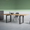 Table Extensible avec Plateau et Bord Écorcés Fabriquée en Italie - Aravis