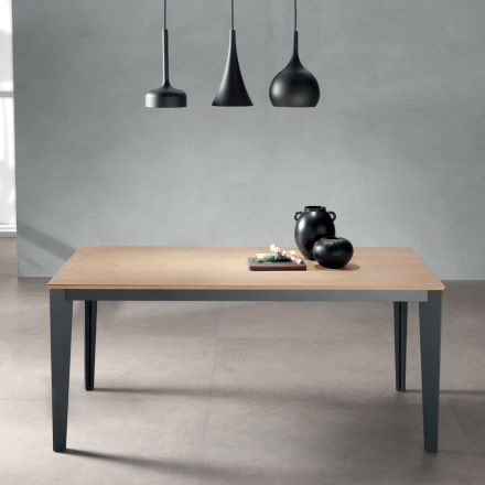Table extensible avec plateau en placage chêne naturel - Anis Viadurini