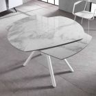 Table à rallonge avec plateau en céramique et pieds en métal, Lozzolo Viadurini