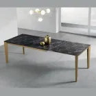 Table extensible avec plateau stratifié effet marbre foncé - Anis Viadurini