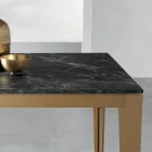 Table extensible avec plateau stratifié effet marbre foncé - Anis Viadurini