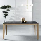 Table extensible avec plateau stratifié effet marbre foncé - Anis Viadurini