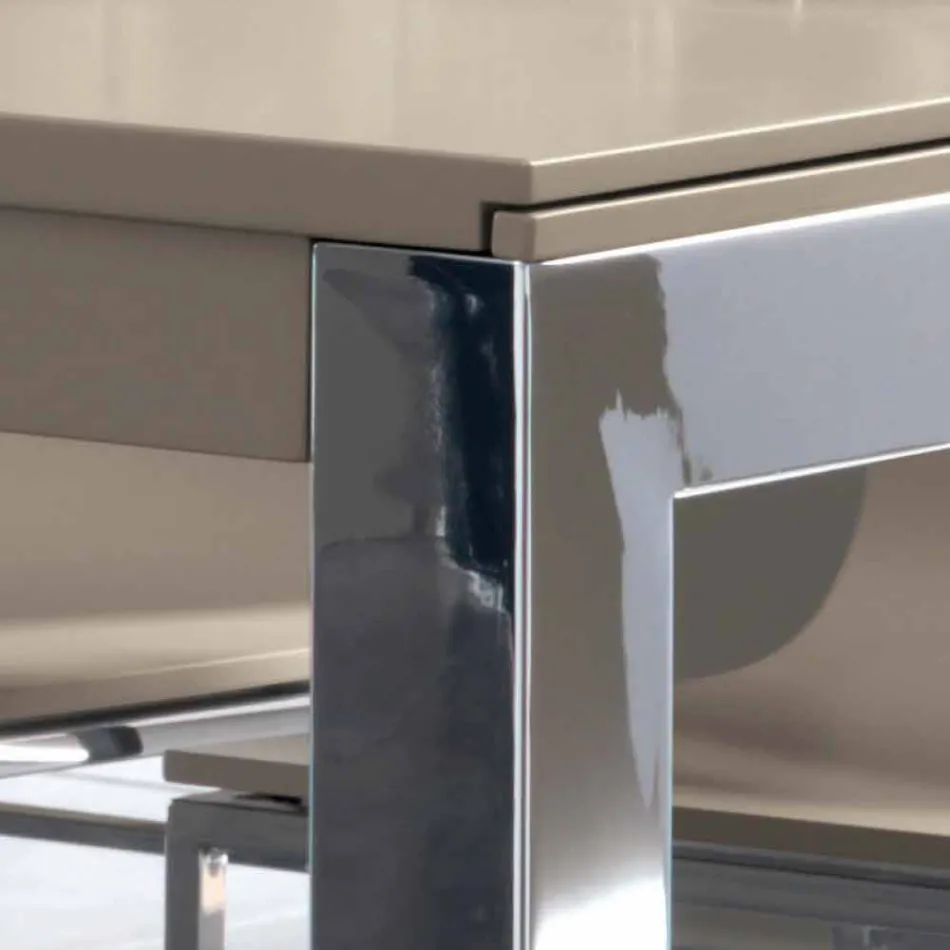 Table extensible avec plateau en bois de noyer Tanganika et pieds en métal - Ketla Viadurini