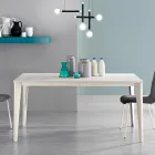 Table Extensible avec Plateau en Mélamine Ciment Blanc Glacé - Ariel Viadurini