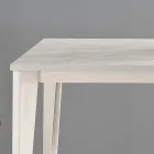 Table Extensible avec Plateau en Mélamine Ciment Blanc Glacé - Ariel Viadurini