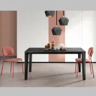 Table extensible avec plateau en mélamine et base en métal - Ariel Viadurini