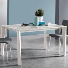 Table extensible avec plateau en mélamine et base en métal - Ariel Viadurini