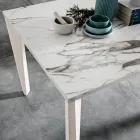Table extensible avec plateau en mélamine et base en métal - Ariel Viadurini