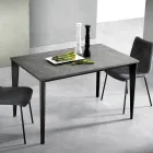 Table Extensible avec Plateau Mélamine Marbre et Pieds Anthracite - Ariel Viadurini