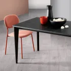 Table Extensible avec Plateau Mélamine Marbre et Pieds Anthracite - Ariel Viadurini