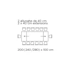 Table extensible avec plateau en verre fabriquée en Italie - Equatore Viadurini