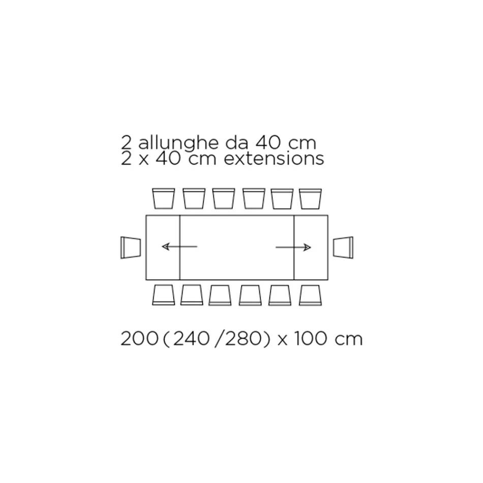 Table extensible avec plateau en verre fabriquée en Italie - Equatore Viadurini