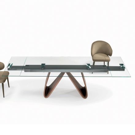 Table extensible avec plateau en verre fabriquée en Italie - Equatore Viadurini