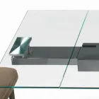 Table extensible avec plateau en verre fabriquée en Italie - Equatore Viadurini