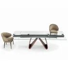 Table extensible avec plateau en verre fabriquée en Italie - Equatore Viadurini