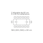 Table extensible avec plateau en verre fabriquée en Italie - Equatore Viadurini