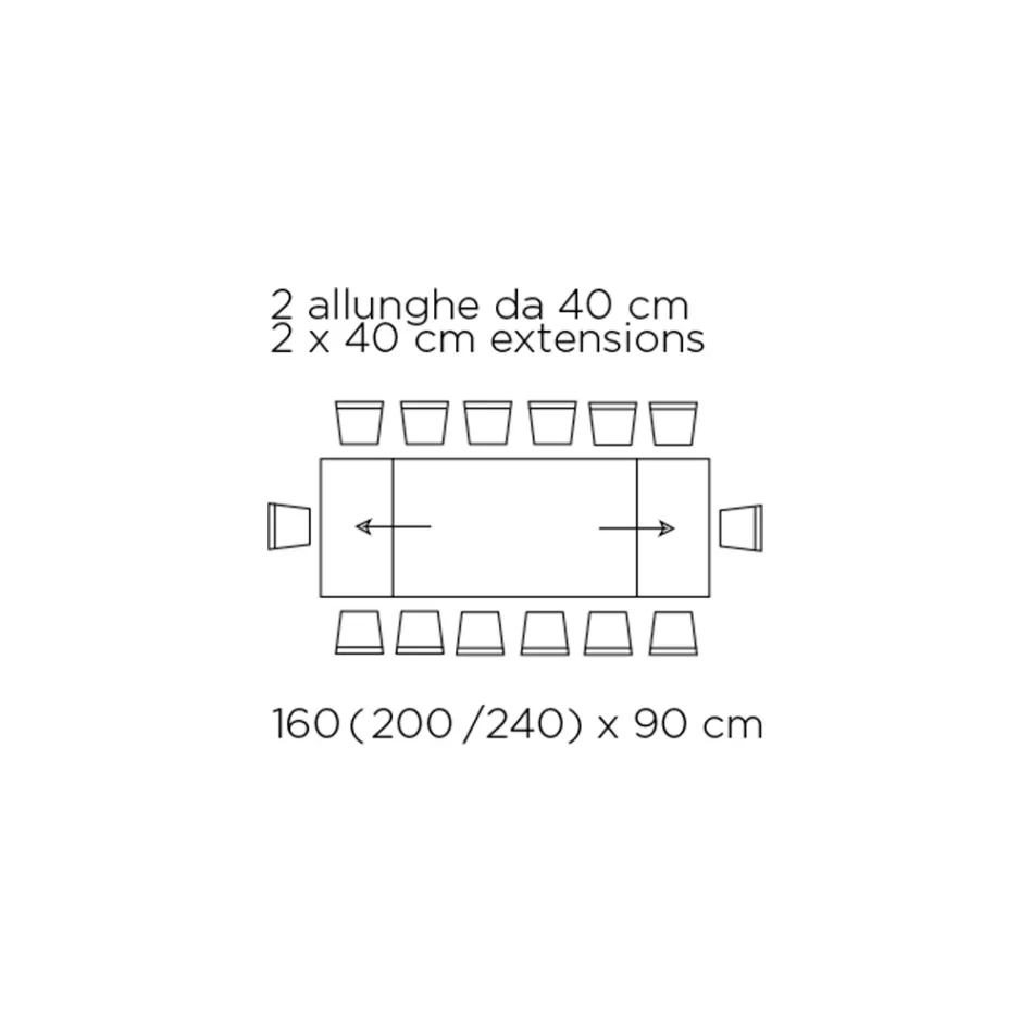 Table extensible avec plateau en verre fabriquée en Italie - Equatore Viadurini