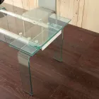 Table extensible Lord avec plateau en verre trempé Viadurini