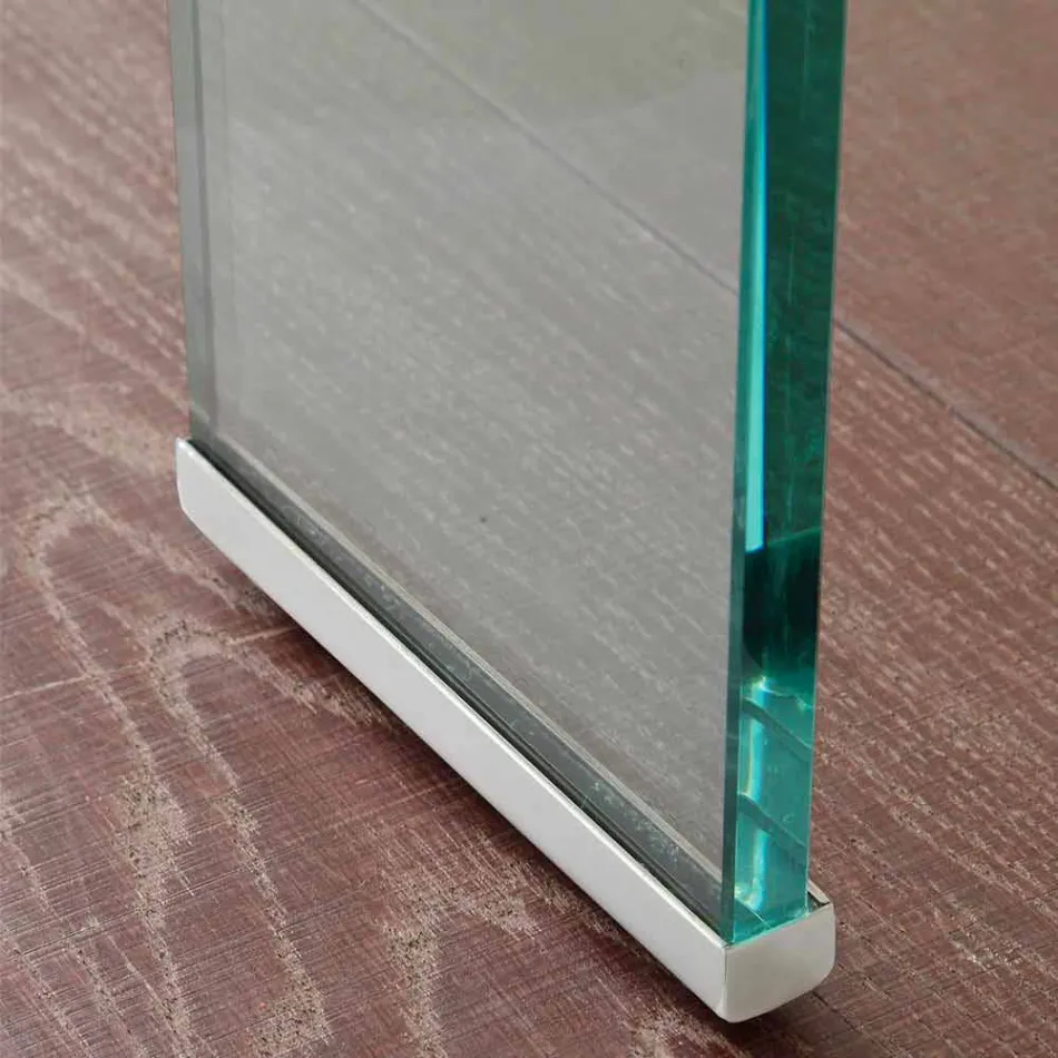 Table extensible Lord avec plateau en verre trempé Viadurini