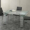 Table extensible avec plateau en verre trempé Lord
