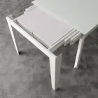 Table extensible avec plateau en verre trempé moderne Baltimora Viadurini