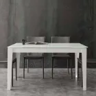 Table extensible avec plateau en verre trempé moderne Baltimora Viadurini