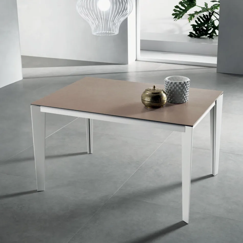 Table extensible Fokos Terra avec plateau en vitrocéramique - Anis Viadurini