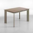 Table Zeno avec peint taupe plateau en verre trempé Viadurini
