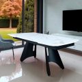 Table extensible de 180 à 260 cm avec plateau en pierre frittée - Eclisso