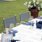 Table d'extérieur extensible avec plateau à lamelles en aluminium - Supernova Viadurini