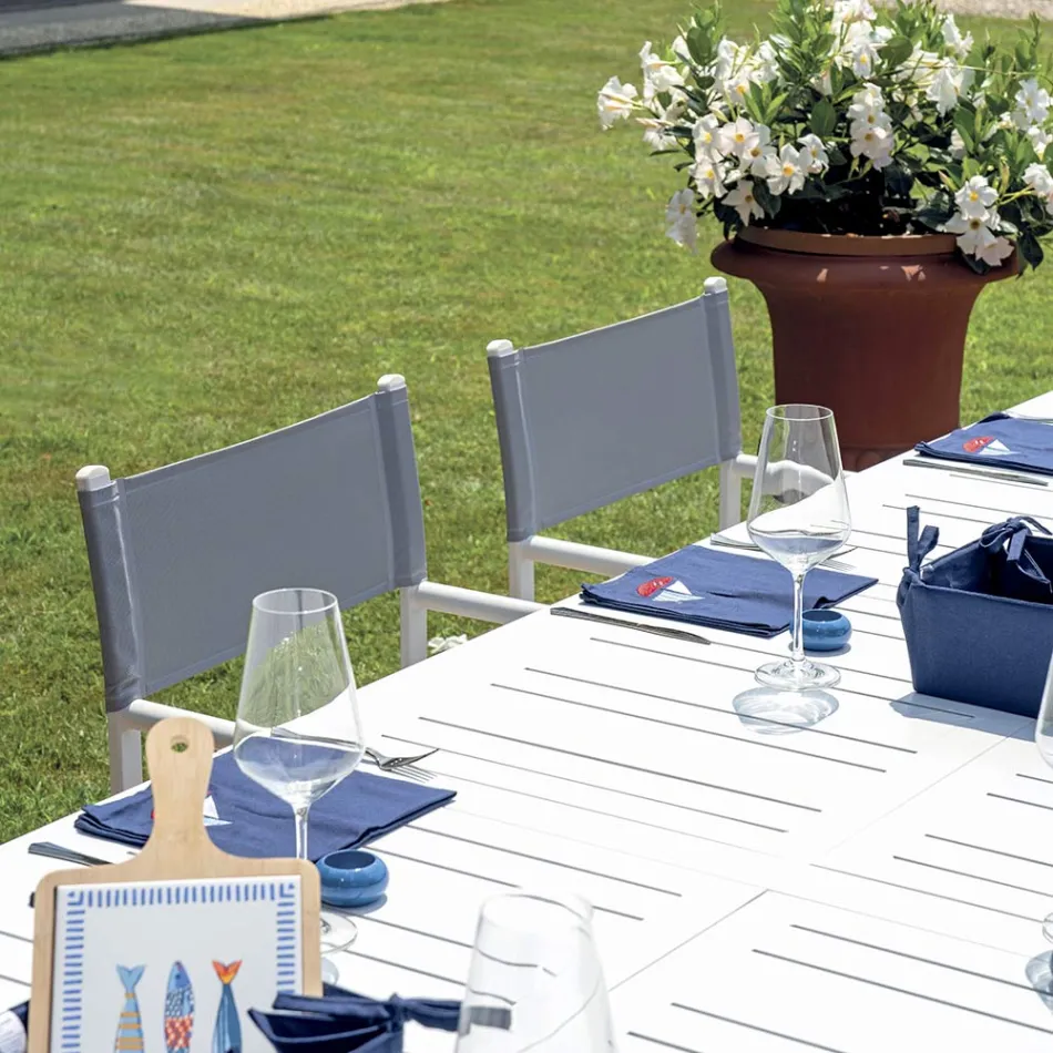 Table d'extérieur extensible avec plateau à lamelles en aluminium - Supernova Viadurini