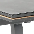 Table d'extérieur extensible en aluminium anthracite et plateau en verre - Aimer Viadurini