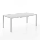 Table de jardin extensible avec plateau et base en aluminium blanc - Parler Viadurini